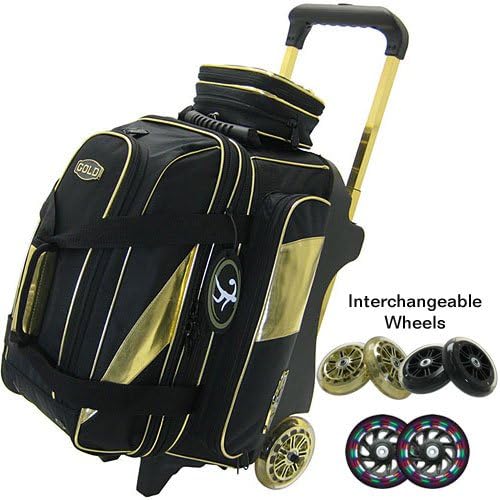 Elite Gold Deluxe Double Roller Bowling Bag Sports & Outdoors