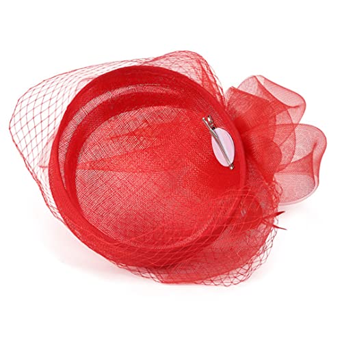Fascinateurs de mariage beige barrette à fleurs en plumes cocktail
