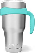 Tumbler Handle for YETI 30oz Rambler Cup, ALIENSX Anti Slip Travel Mug Grip Holder for Yeti Rambler, Ozark Trail, Rtic, Sic and More Tumbler Mugs ( Aqua )