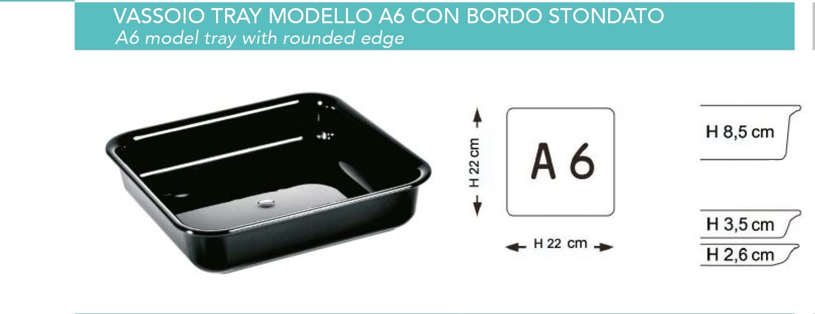 Plateau De Comptoir Alimentaire En Méthacrylate 22x22 Cm - Hauteur 2,6 Cm - Bords Arrondis - Pour Boucherie, Traiteur