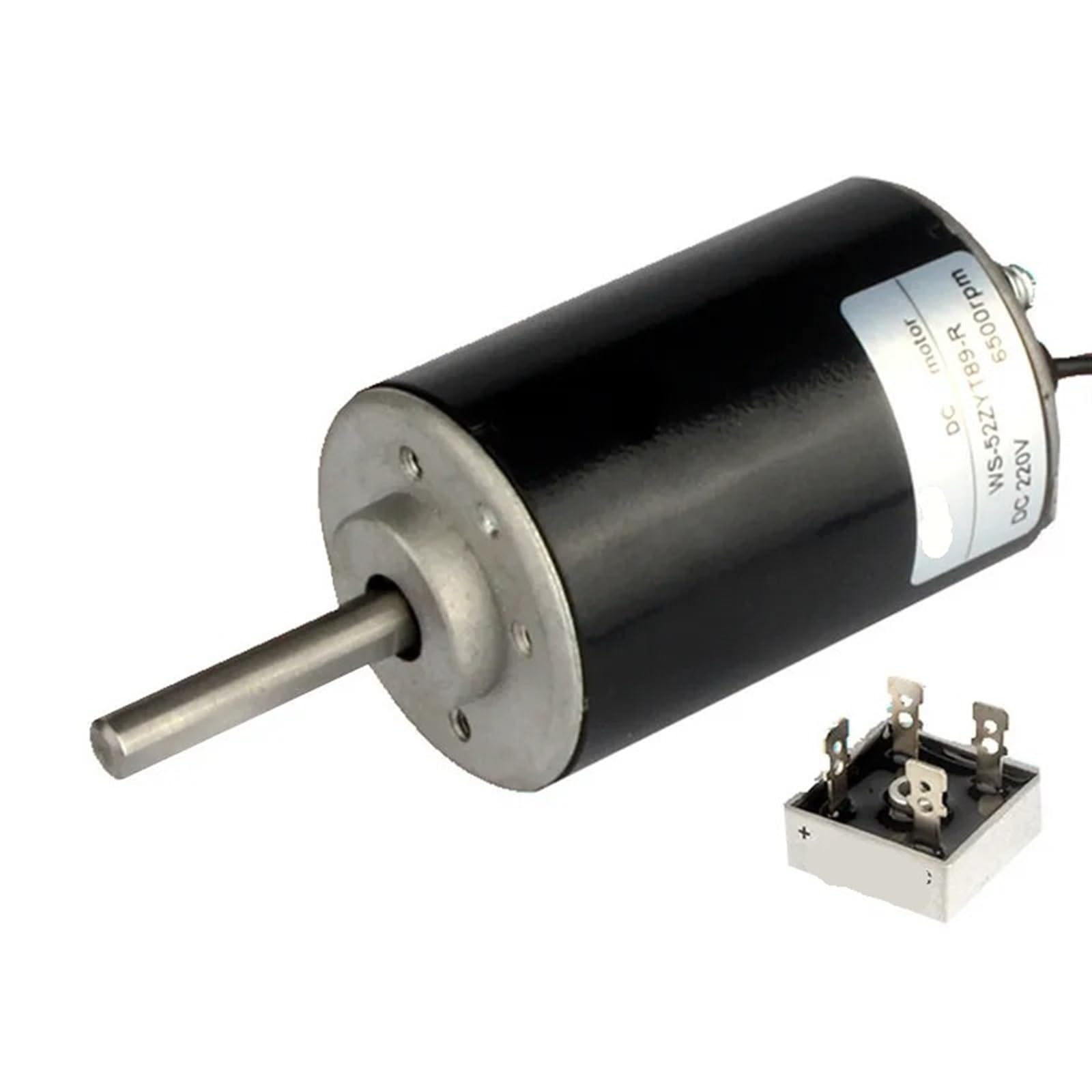 Moteur DC 220V 50W pour ponceuse à bande à arbre long 52mm