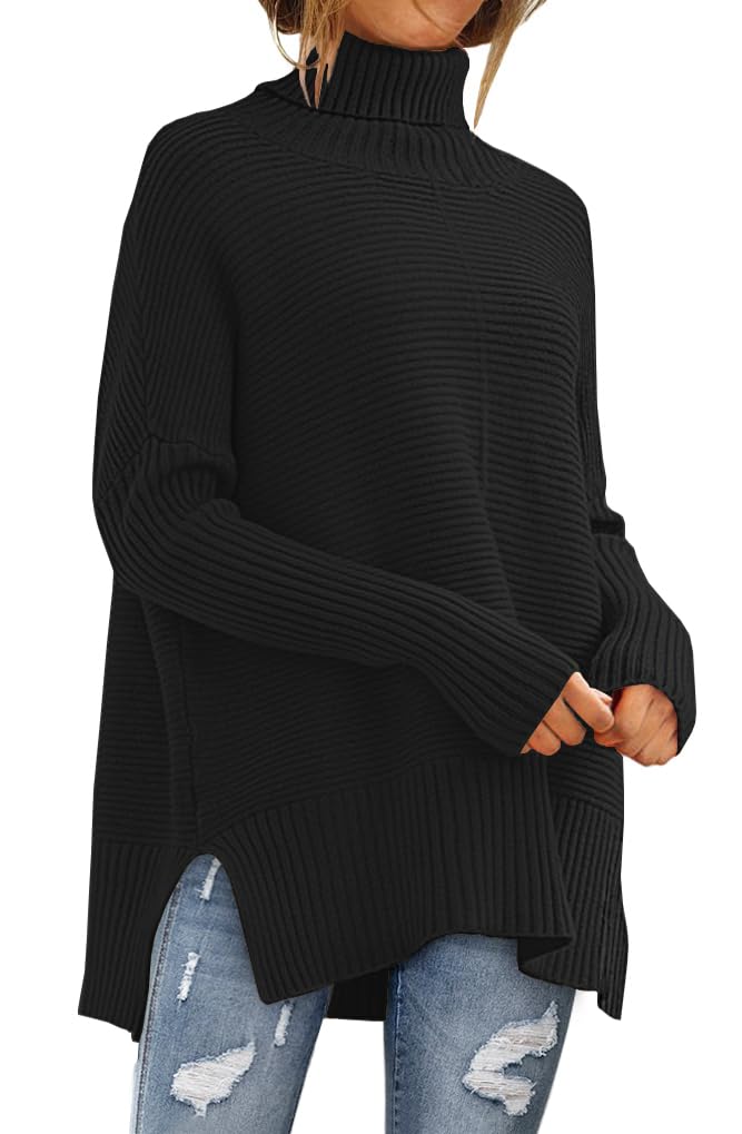 EFAN Women's Turtleneck Oversized Sweaters Long Pullover Winter Clothing
