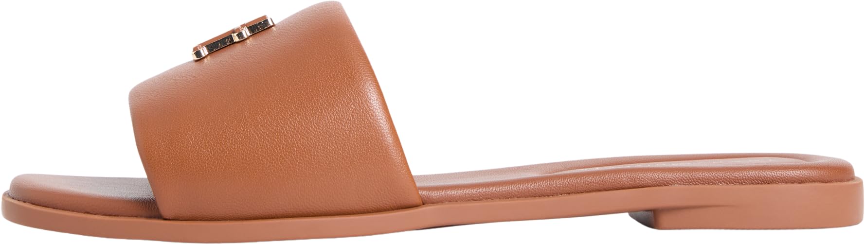 Tommy Hilfiger Th Logo Hardware Leather Mule - Warm Bronze - Size 6 (39)
