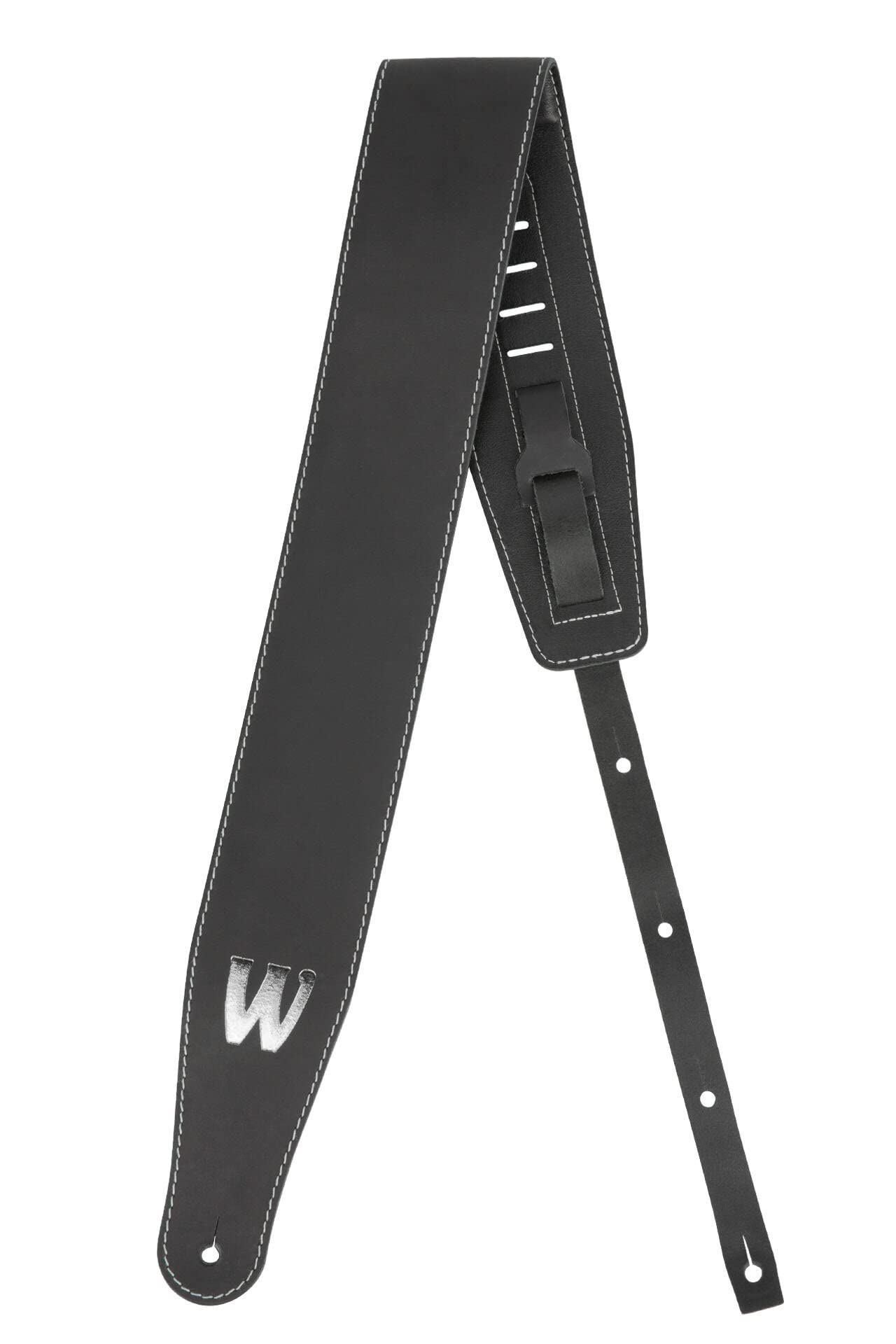 Warwick Teambuilt - Tracolla per basso, in vera pelle, colore: Nero