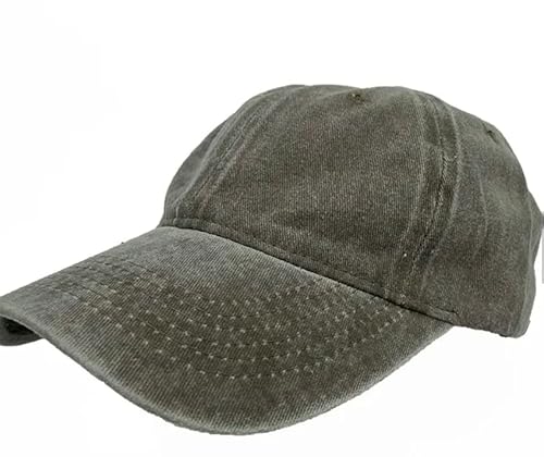 Sports Unisex Casual Plain Blank Baseball Caps Distressed Vintage Washed 100% Cotton Trucker Hat, Women Running Hat (Cotton, Black,White,Badge) #TOP3