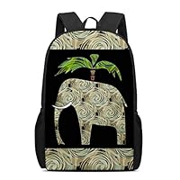 Camo Elephant Print Backpack Popular Bookbag School Rucksack for Elementary or Middle School Boys and Girls