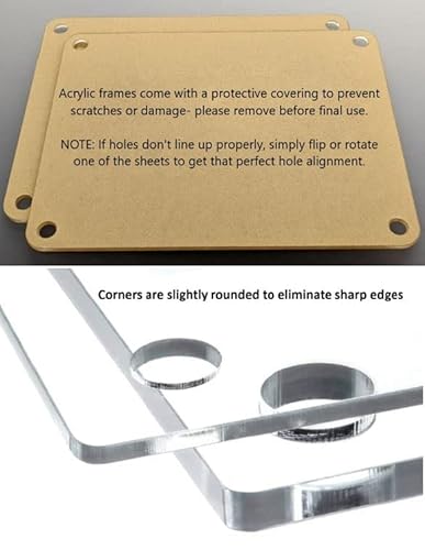 Distinctandunique 2026040 18 Inch X 24") Clear Acrylic Wall Mount Floating Picture Frame With (Gold Standoffs) Frame-Less Double Panel Plexiglass Display For Photos Artwork Posters Paintings (Full Frame Is 21 Inch X 27") thumb #5