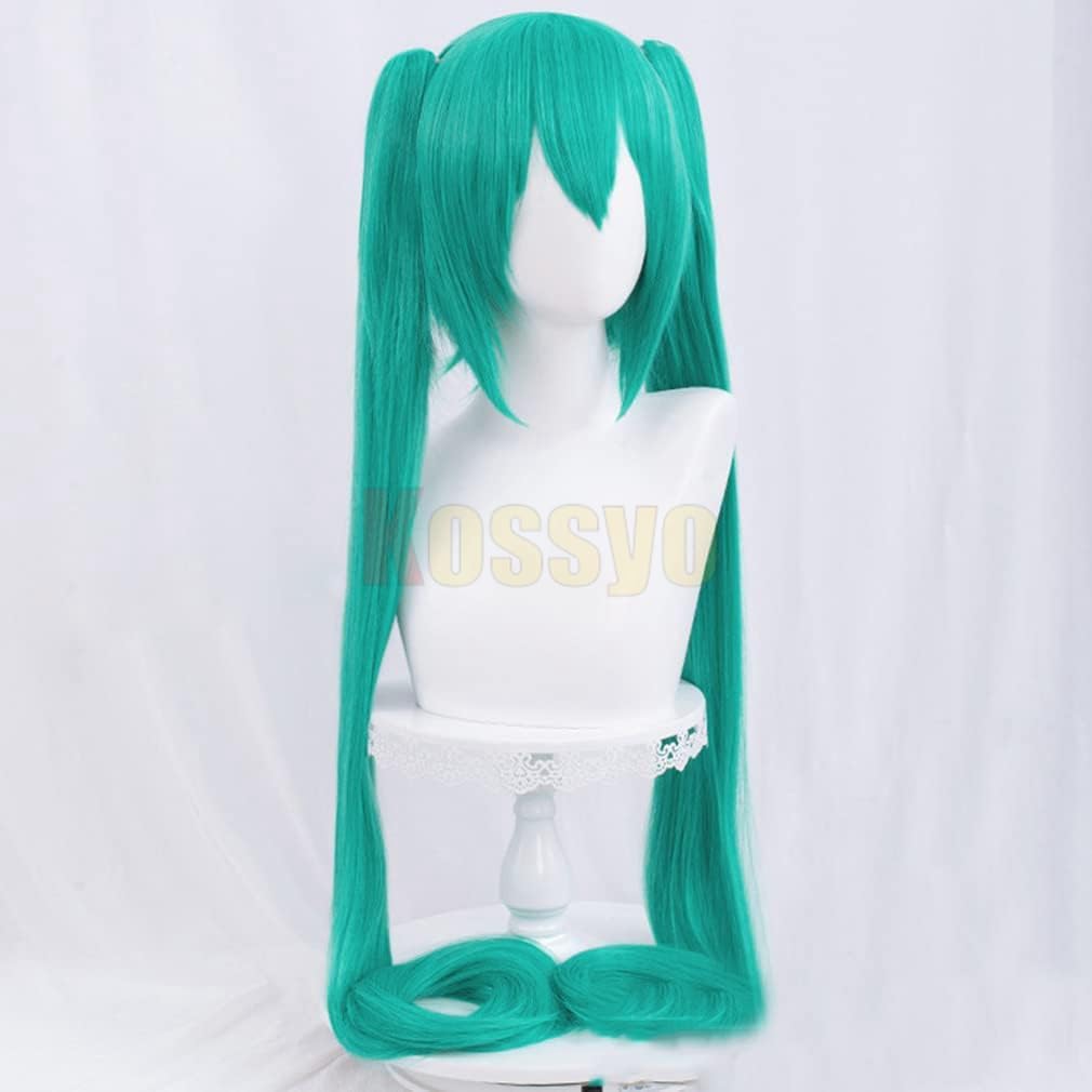 Amazon.co.jp: ツインテール 青緑ネギグリーン 110cmコスプレ ウィッグ