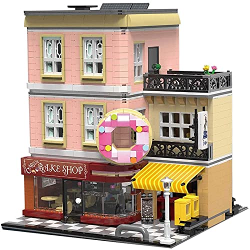 Wanjun Backhaus Stadt Straßenansicht Moc Gebäude Villa Modell 2919 Teile Gebäude Bäckerei Bausteinmodell Baustein…