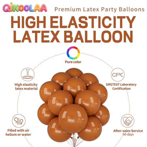 Image of 32Pcs Brown Big Balloons 18 Inch, Round Large Brown Latex Party Balloons for Birthday Wedding Decorations.