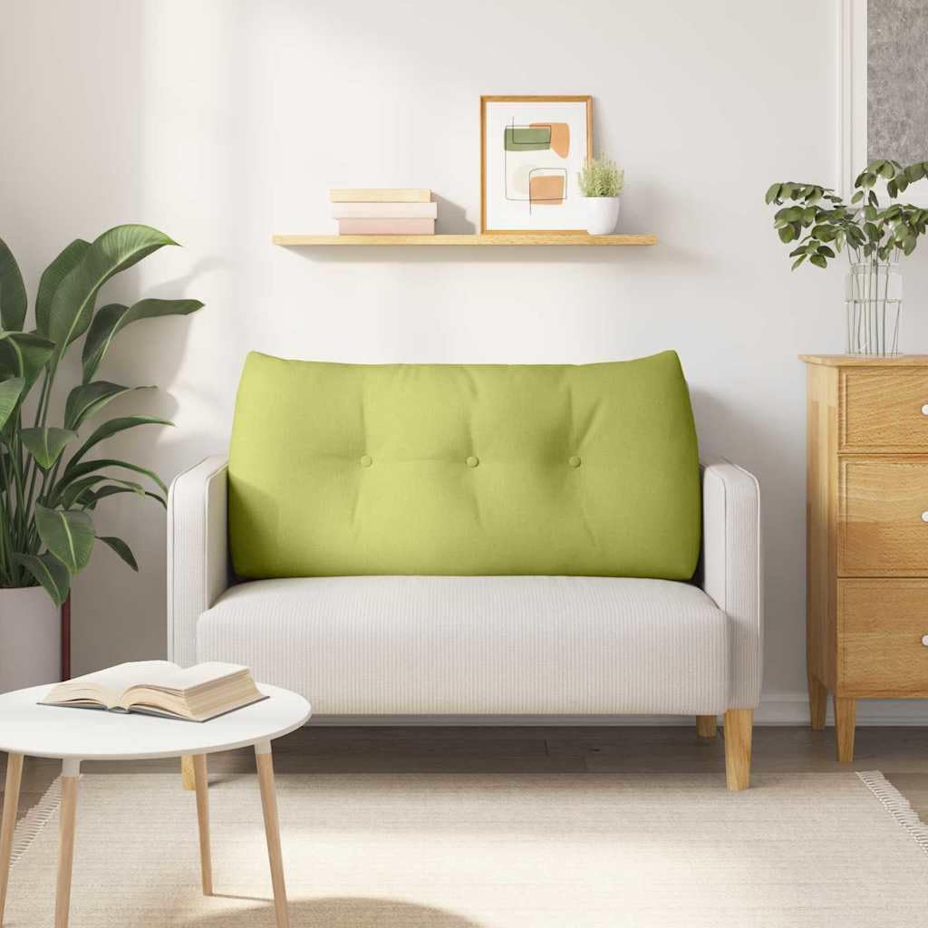 Cojín de respaldo verde claro de tela 120 x 24 x 50 cm, acolchado ergonómico para sofá y cama con relleno de poliéster para posiciones cómodas de sentarse y tumbarse
