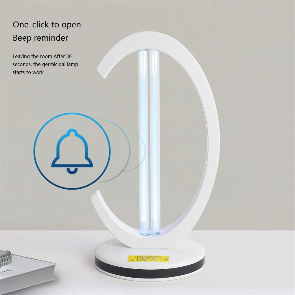 Lámpara de esterilizador UV de 38 W, sistema de purificación de aire ultravioleta portátil de ozono cuarzo UVC Luz de escritorio con control remoto