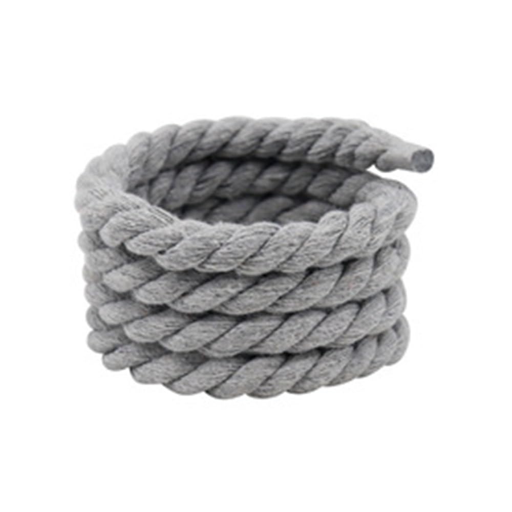Lot de 3 paires de lacets ronds en lin pour chaussures de sport, tendance, audacieux, 10 mm de large, adaptés aux chaussures de planche, chaussures rondes en toile, lacets de bottes (gris, 160