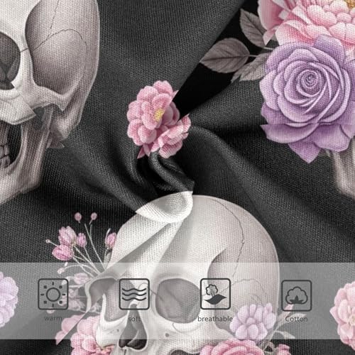 Toddler Underwear Floral 2t Cotton Panties for Girl Fun Underpants Briefs Skulls Roses Floral Pink Black3