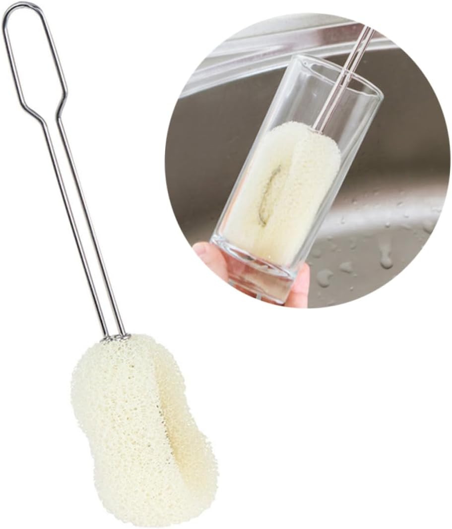 Generic Replaceable Sponge Cleaning Brush Long Handle Brush for Bottle Glass and Water Cup Cleaning Handle for Effortless Reach and Scrubbing