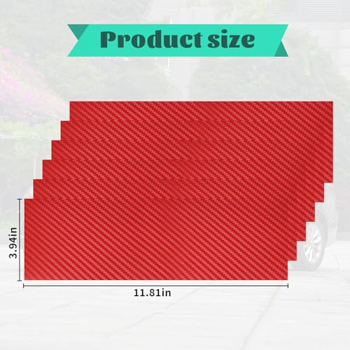 Image of Compatible with Carbon Fiber Vinyl Wrap 11.8 inch x 4 inch Chevy Bowtie Emblem Wrap Kit with Spatula and Cutter 6 Pcs Universal Red Logo Overlay