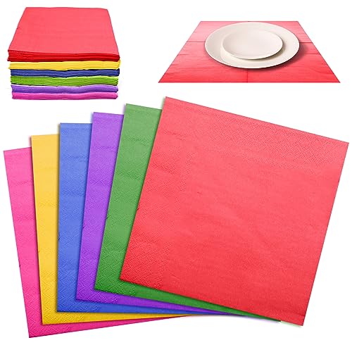 120 servilletas de papel de colores, servilletas de cóctel, bebidas, servilletas de papel, servilletas de papel, servilletas de boda, servilletas de papel, 2 capas, para gastronomía, cumpleaños,