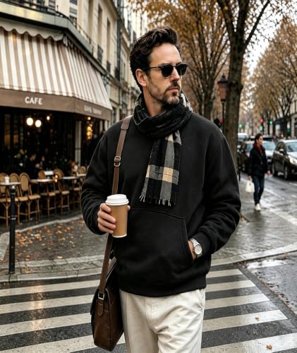 ZITY Men's Fleece Lined Sweatshirt Thick Sherpa Sweatshirts Kangaroo Pocket - image 2
