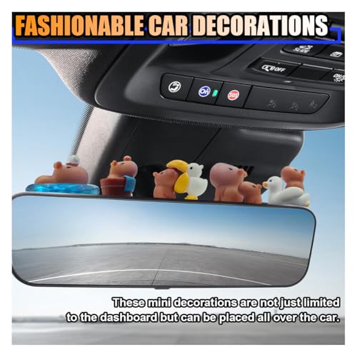 Image of smilfuy 6PCS Car Dashboard Mini Capybara Ornament, Mini Resin Animals Set, Cute Car Interior Decoration Accessories, Capybara Figurine Decor for Car Center Console, Room, Desktop (Capybara)