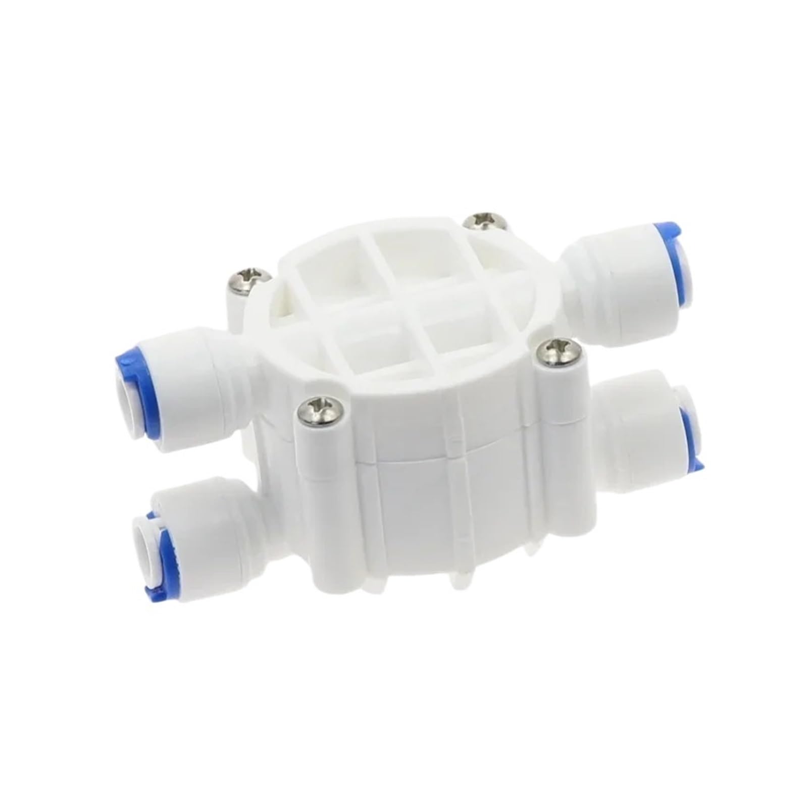 YAKUFAST 1/4" Hose Quick Connection Auto Shut Off 4 Way Valve Quick Fitting Connection Aquarium RO Water Filter Reverse Osmosis System