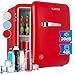 KLARSTEIN Audrey Retro Mini Frigo de Chambre, Design Vintage, Mini Bar, Refrigerateur Aliments, Boissons, Petit Congélateur et Frigo Camping, Voiture, Mini Frigo Cosmetique, Silencieux, 0-10°C, 48L