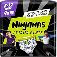 Ninjamas Pyjama Pants Raumschiff, 9 absorbierende Nachthöschen, 8 Jahre, 27kg-43kg, Auslaufschutz für die ganze Nacht