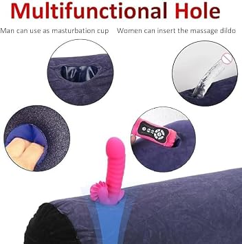2025 Upgraded 2 in 1 Inflatable Triangle Pillow PVC Flocking Body Support Pillow for Couple Travel Pillow Magic Cushion,Down Arms and Legs On Bed, Sexy Straps for Adult Hoodies Sweatshirt AF-C9