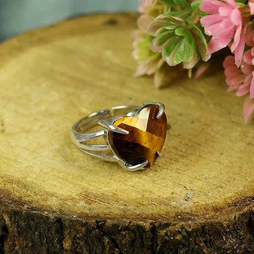 Image of Reiki Crystal Products Adjustable Rings, Amethyst, Black tourmaline, Goldstone brown, Green Jade, Lapis Lazuli, Opalite, Red Jasper, Rose Quartz, Tiger eye, Gemstone Ring