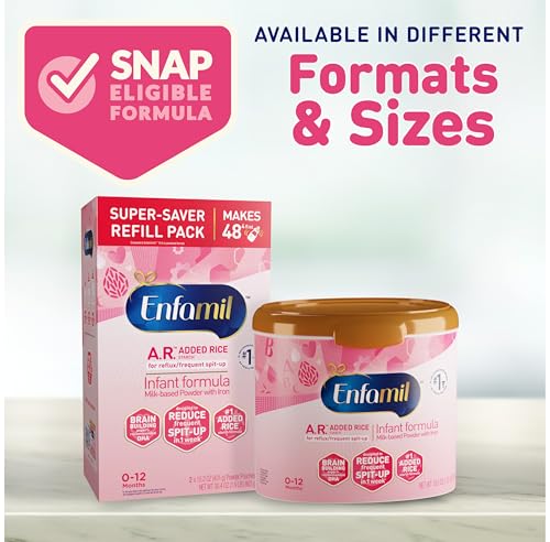 Enfamil A.R. Baby Formula Proven to Reduce Spit-Up, 19.5 oz, 4 CT | Clinically Proven to Reduce Spit-Up in 1 Week, DHA for Brain Development, Infant formula, Prebiotics, With Iron - image 8