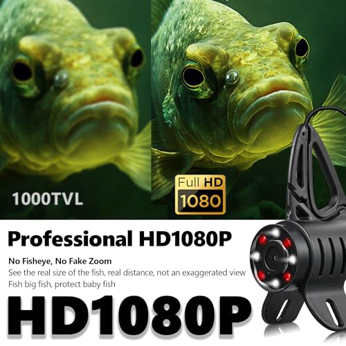 Image of [FishPRO 2026 Upgrade] NO.1 HD 1080P Underwater Fishing Camera 7'' IPS- w /10,000mAh (Ease to Use) N /DVR Ice Fishing Camera, Fish Finder Camera for Ice Lake Boat Fishing w /USB-C, LED+IR, 82ft