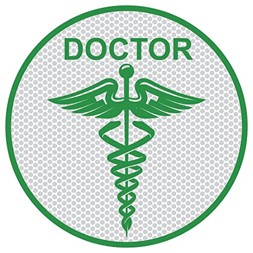 Image of CVANU Doctor Reflective Vinyl Exterior Decal for Vehicle 2pcs (11x11cm) Green cv2