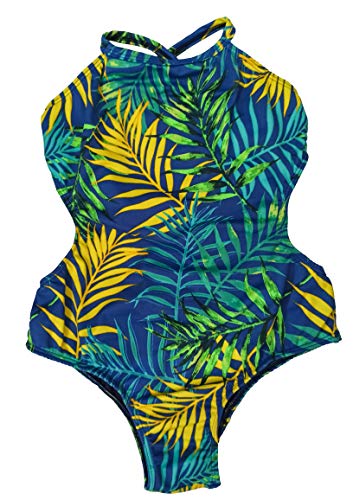 Maiô menina infantil azul estampado 0 a 16 anos (2)