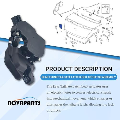 Image of NOVAPARTS Rear Trunk Tailgate Latch Lock Actuator Assembly for 2003-2007 Honda Accord 74851-SDC-Y01 74851SDCY01