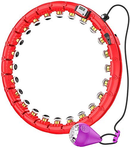 XEWEA Hula Hoop Smart Fitness Weight Loss Ring with LED Colorful Light Adjustable Size Detachable Massage Yoga Ring for Adult and Child Artifact Sports Equipment Abdominal Waist Exercise