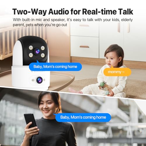 Image of VSTARCAM 2K Dual Camera Indoor Security Cameras, Pet Camera Indoor, Pet /Elderly /Baby Monitor, Color Night Vision, 360 Pan Tilt, Motion Detection, 2-Way Talk, 2.4G WiFi, 24 /7 SD Card Storage