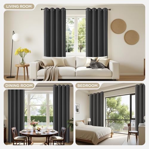 Rideaux occultants de qualité supérieure Joydeco gris long - 5