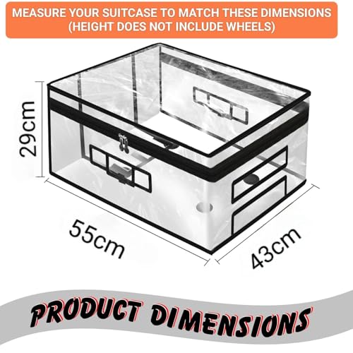 Image of 22 inch Suitcase Cover Protector Water-Dust-Scratch Proof PVC Clear Zippered for Trolley Luggage Bag Cover (55 x 43 x 29 cm)