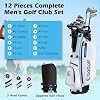 Goplus Complete Golf Club Set for Men, Right Hand Golf Clubs w/ 460CC #1 Driver, #3 Fairway, #5 Hybrid, #5, #6, #7, #8, #9, #P & #S Irons, Putter, 3 Head Covers, Golf Stand Bag, Rain Hood