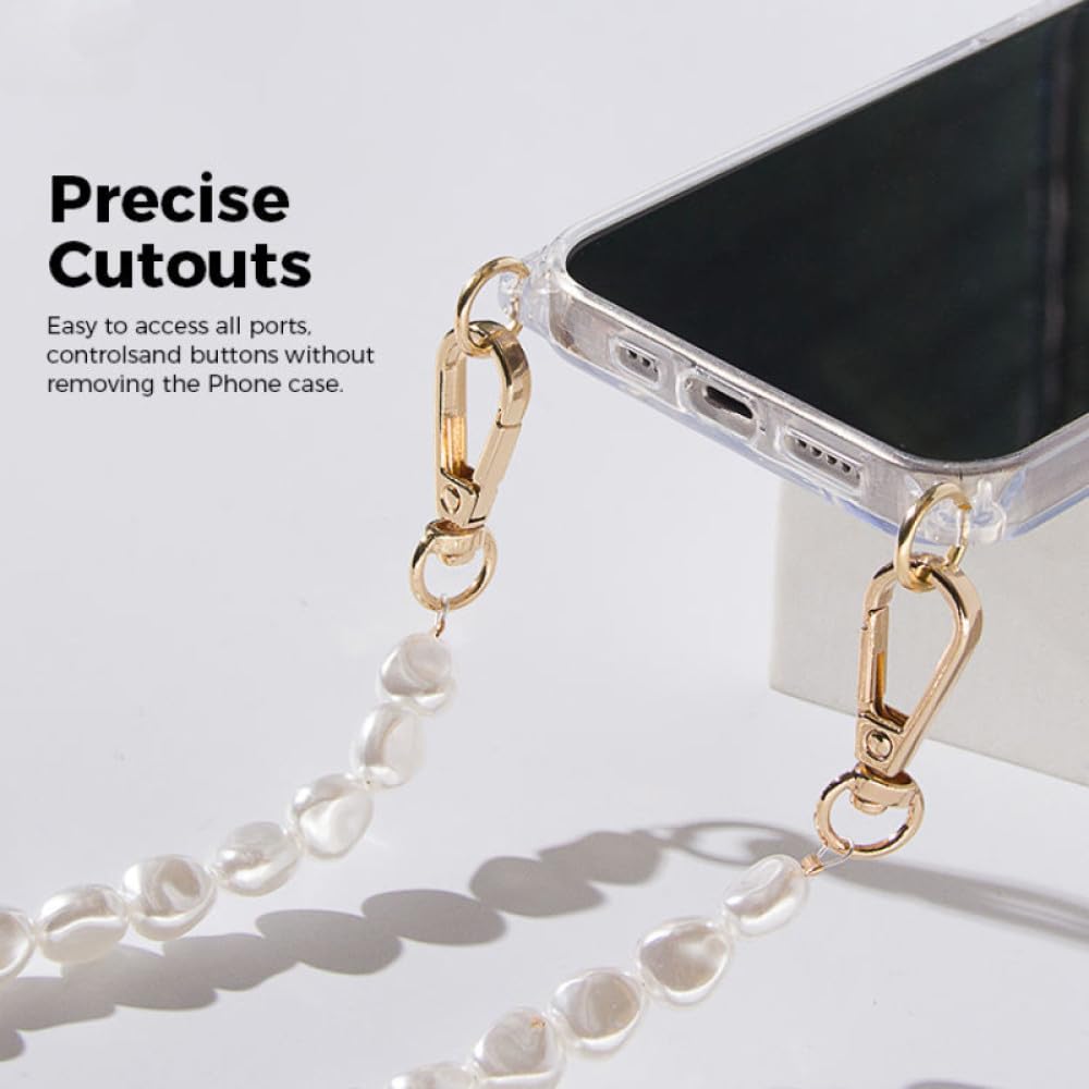 Amazon.com: YUMESS Luxury Crossbody Pearl Chain Strap Lanyard Cord