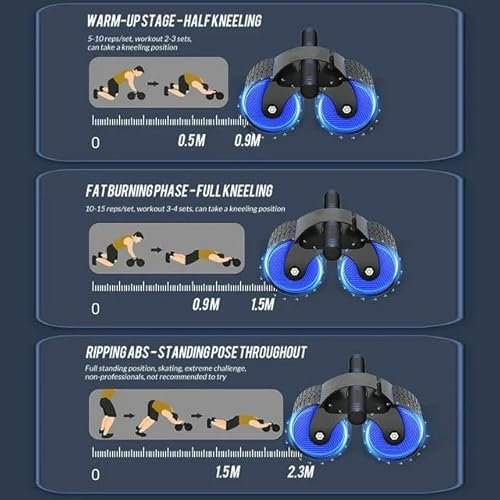 Taylor & Brown Automatic Rebound Abdominal Wheel, 2023 New Wheels Roller Domestic Abdominal Exerciser, Ab Roller For Abs Workout With Stable Double Wheels And Automatic Rebound - Image 3