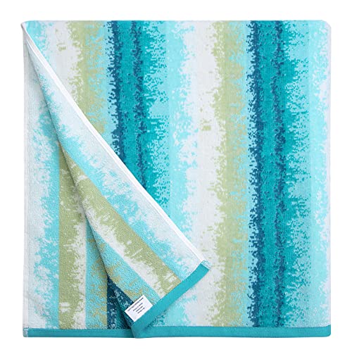 Cabanana Fluffy Oversized Beach Towels - Plush 35 X 70 Inch Coastline Striped Pool Towel, Large Cotton Summer Swimming Cabana Towel (Green) #TOP3