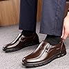 Mens Flat Loafers Leather Driving Slip On Boat Shoes Black Casual Walking Boots Brown 7.5 UK #3