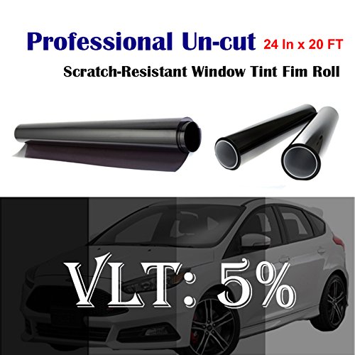 Mkbrother Uncut Roll Window Tint Film 5% VLT 24" in x 20' Ft