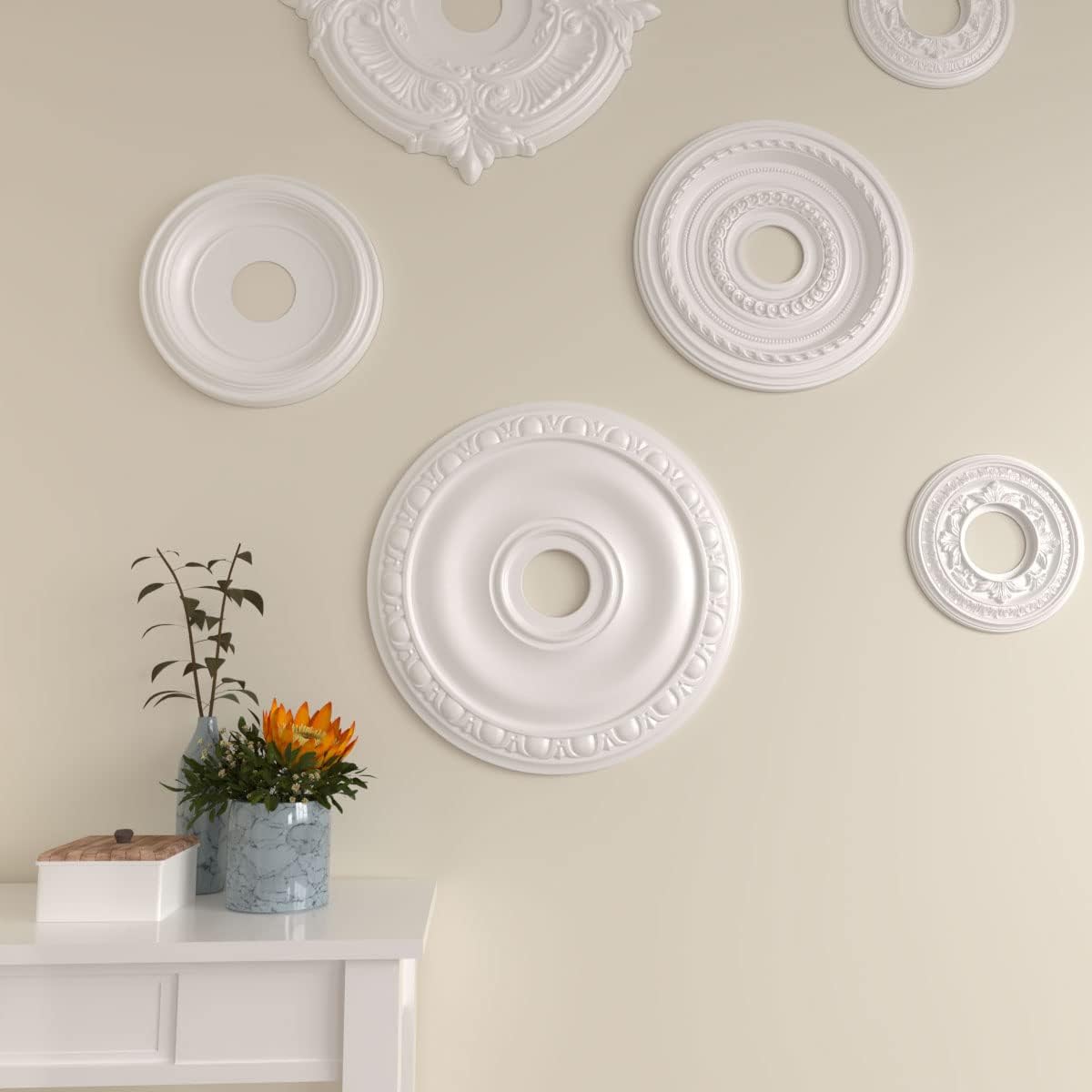 Ekena Millwork CM20JARBC Jackson Ceiling Medallion fits Canopies up to 5 1/8, Root Beer Crackle