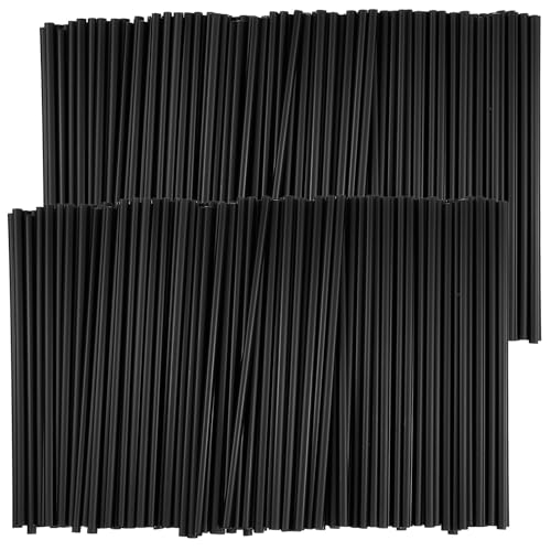 2000 pitillos plásticos negros de 5 pulgadas miniatura 1