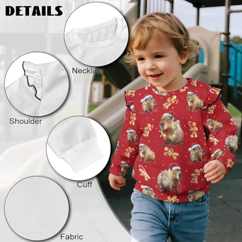 Sweat-shirt de Noël filles pull manches longues décontracté coton col rond enfant