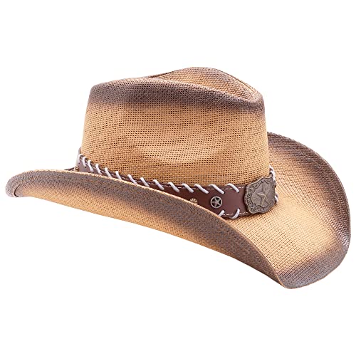 Retro Rodeo Wild Western Cowboy Hats For Men And Women - Star - Brown - 2 #TOP2
