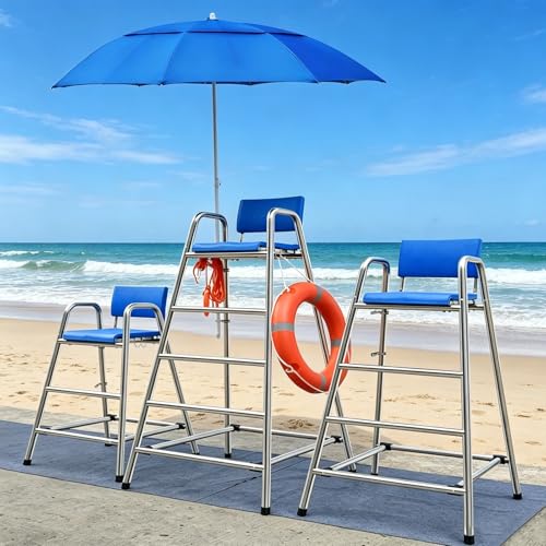 Silla de socorrista comercial acero inoxidable 304 para piscina miniatura 5