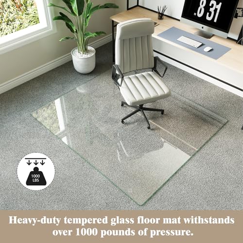 Image of Koonmi 42 inch x 48 inch Office Chair Mat for Hardwood Floors & Carpets
