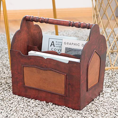 Vintiquewise QI003044 Tm) Handcrafted Decorative Wooden Magazine Rack thumb #1